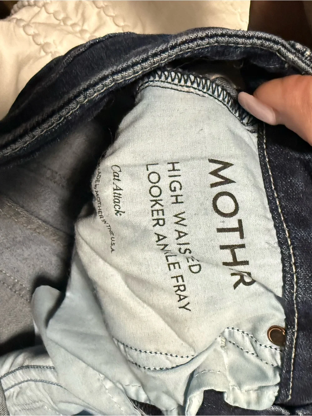 MOTHER Looker Ankle Fray Skinny Jeans Cat Attack High Rise size 24 (US 2)